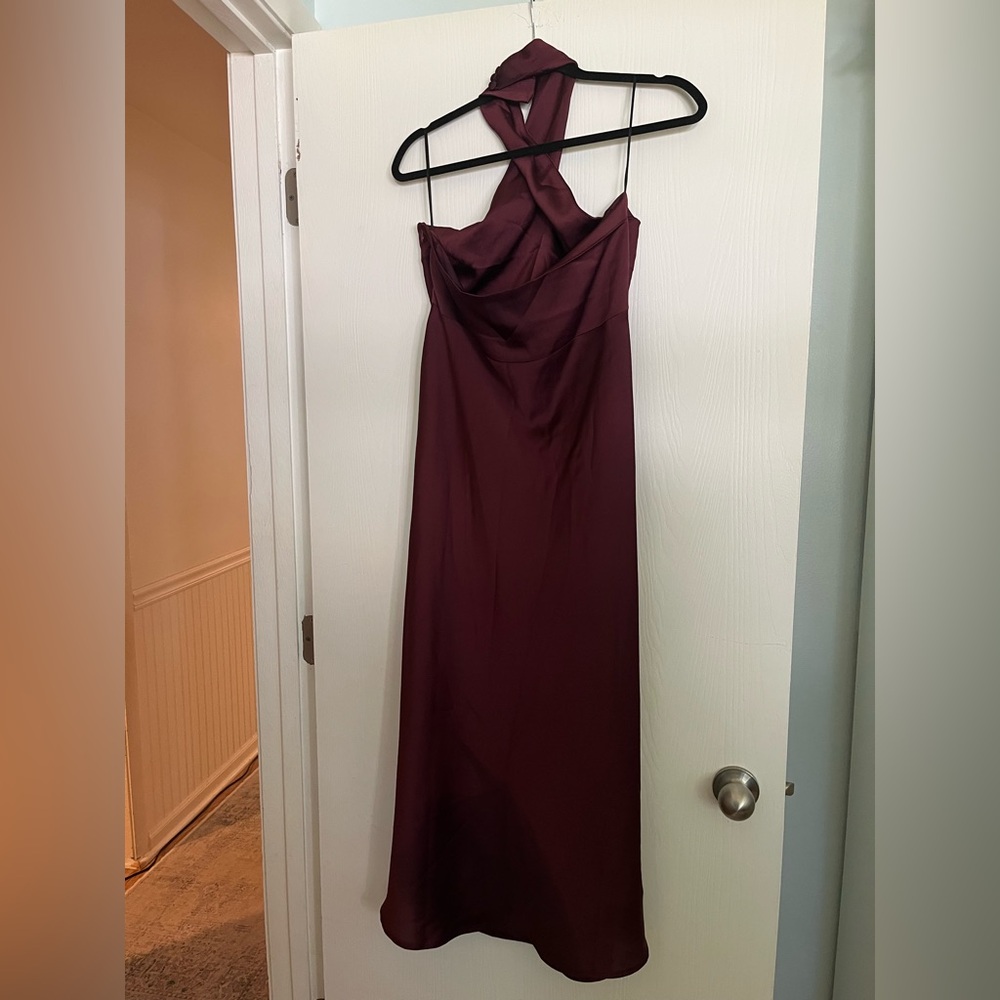 Park & Fifth Halter Burgundy Dress - Picture 2 of 9